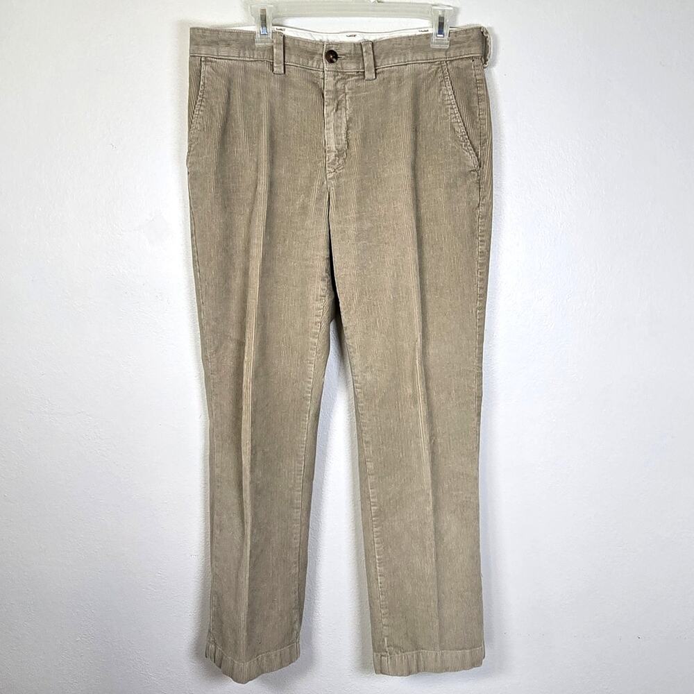 L.L.Bean Standard Fit Corduroy Pants Mens 34X30 Tan Traditional Classic Casual